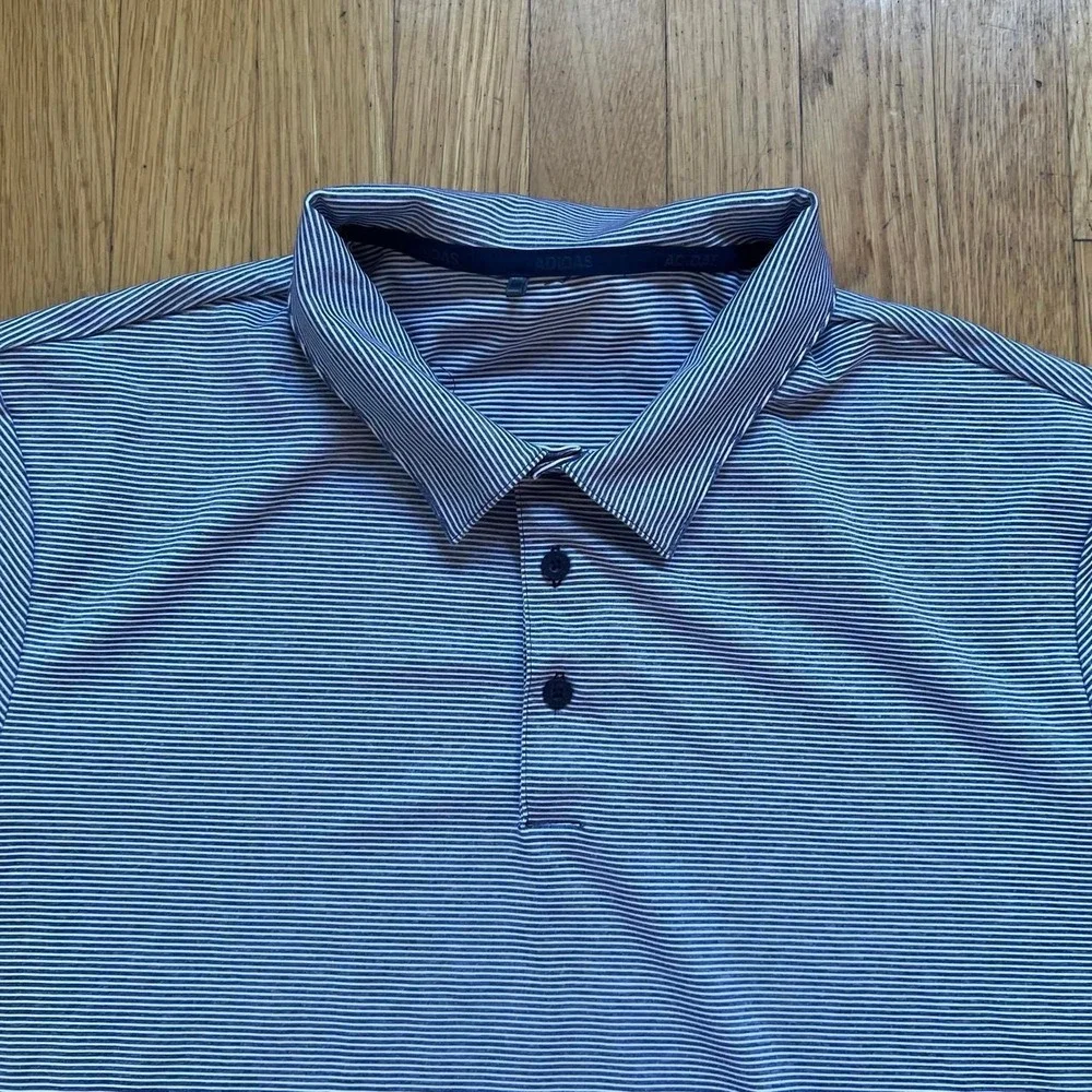 Adidas Golf polo shirt in blue & white stripes, Men's XL